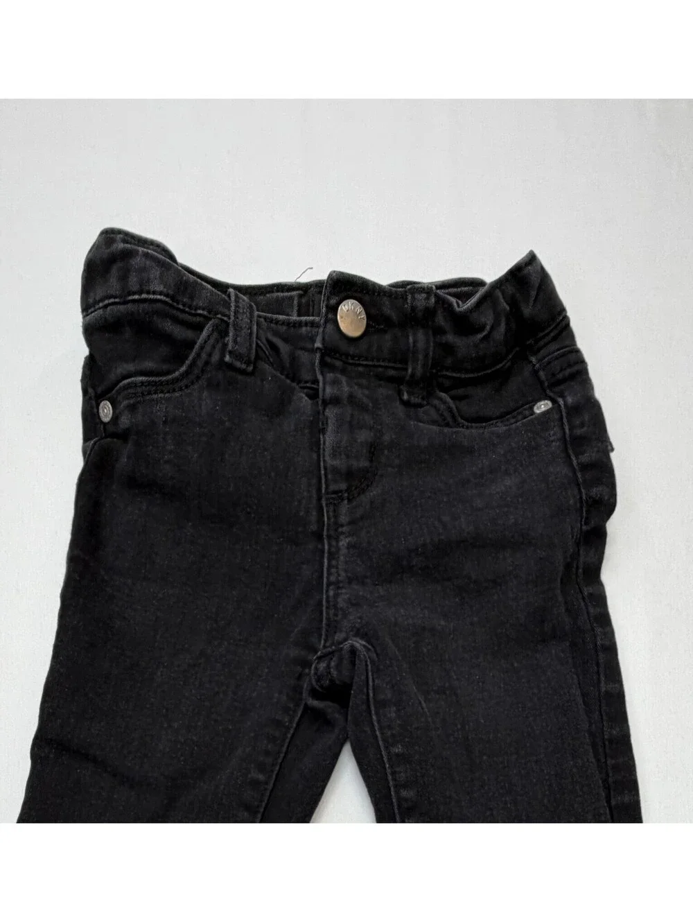 DKNY Kid's Jeans Distressed Denim Skinny Slim Stretch Size 4 Black